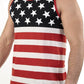 Patriotic American US Flag Stripes And Stars Tank Top Shirt Adult Men's