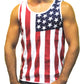 Patriotic American Flag Stripes And Stars Tank Top Shirt Adult Men's