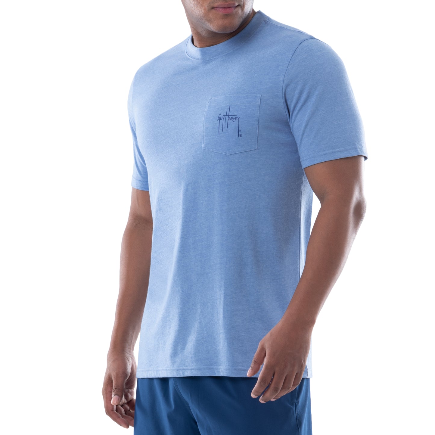 Guy Harvey Men's Short Sleeve Pocket Jumping Marlin T-Shirt