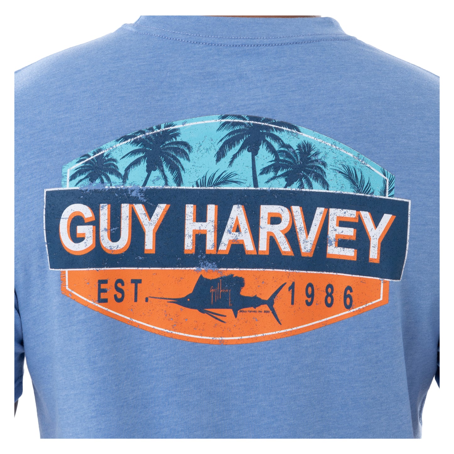 Guy Harvey Men's Short Sleeve Pocket Jumping Marlin T-Shirt