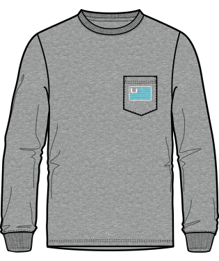 HUK & BARS Logo Long Sleeve Pocket Tee