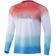 Huk Flare Fade Pursuit LS Performance, Desert Flower,S
