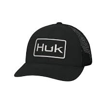 HUK Logo Trucker Hat, Black