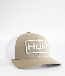 HUK Logo Trucker Hat, Tan