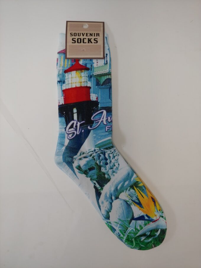 Historic Print and Map,St. Augustine Photo Montage Socks