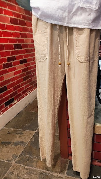 Cotton Collection Men's Linen Long Pants