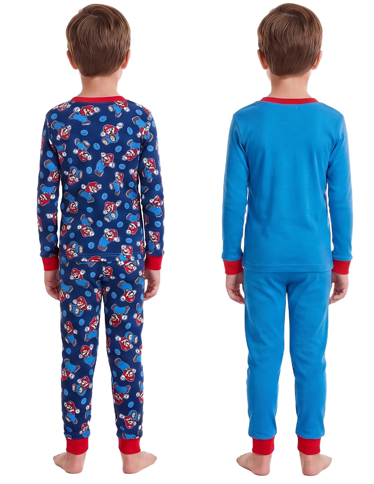 Nintendo Super Mario Character Youth 4-Piece Long Sleeve Pajama Set