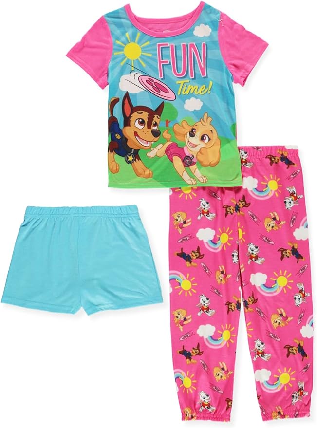 Paw Patrol Nickelodeon Girls' 3pc Pajama Set