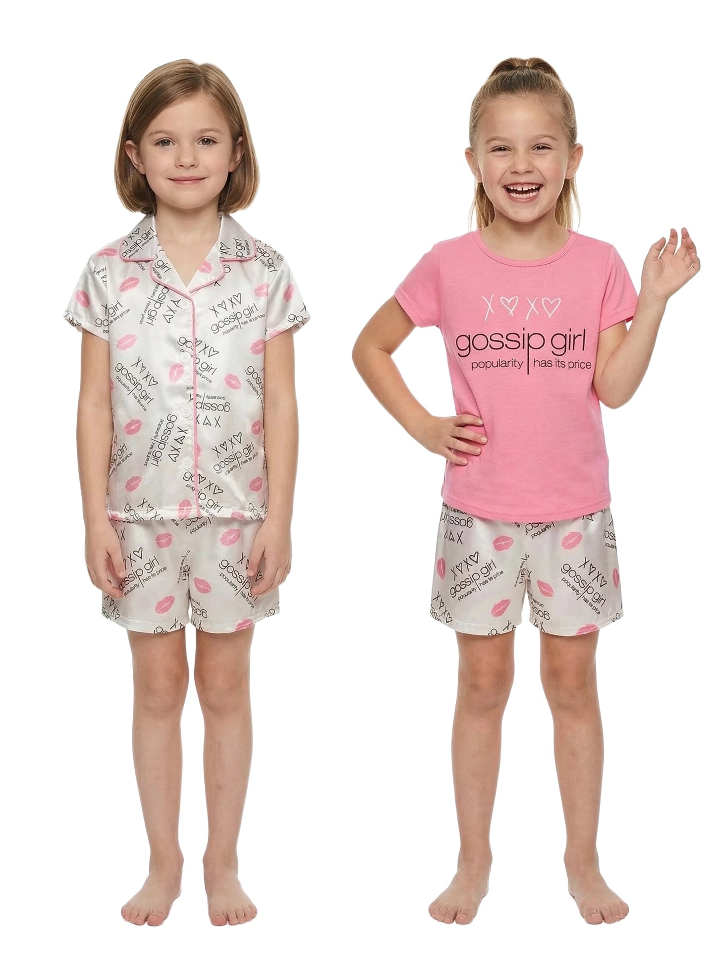 Girls' Gossip Girl 3pc Charmeuse Pajama Set