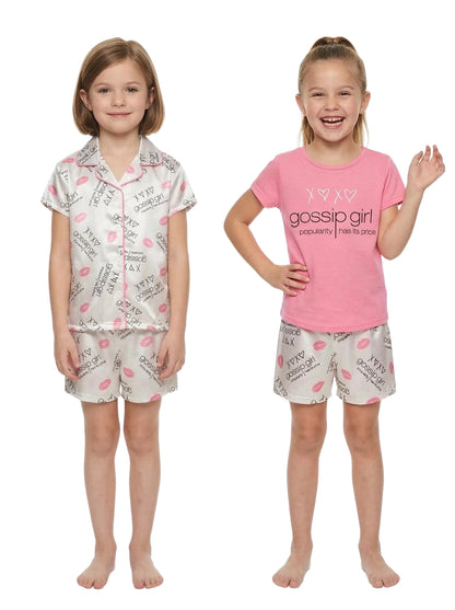Girls' Gossip Girl 3pc Charmeuse Pajama Set
