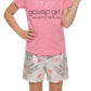Girls' Gossip Girl 3pc Charmeuse Pajama Set