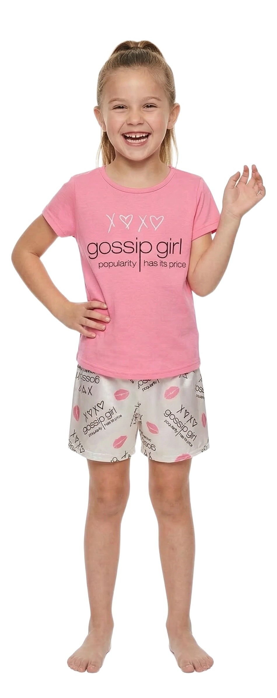 Girls' Gossip Girl 3pc Charmeuse Pajama Set
