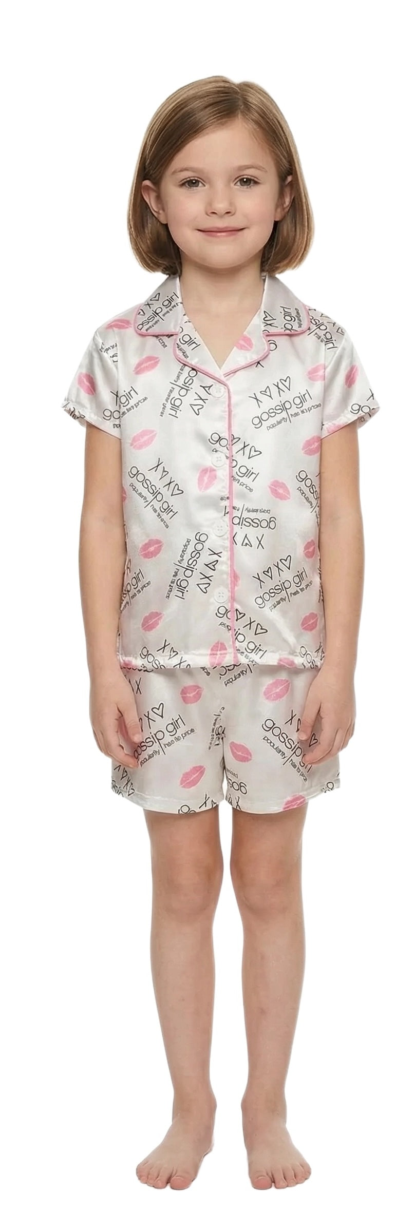 Girls' Gossip Girl 3pc Charmeuse Pajama Set