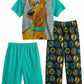 Scooby Doo Boys' Top, Shorts & Pants 3-Pieces Pajama Set