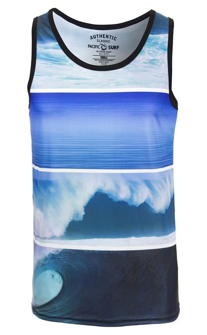 Pacific Surf Men's All-Over Print Tank Slim Fit Muscle Shirt