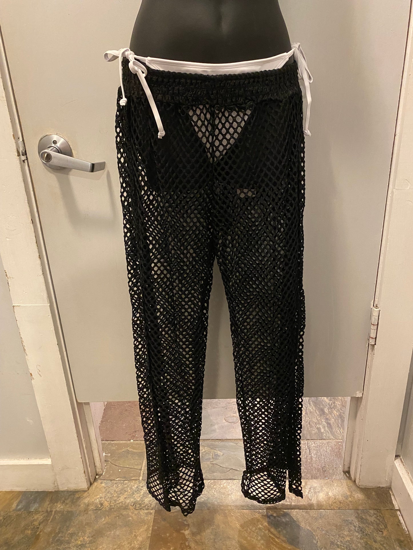 Ingear Fashion's, Women's, Fishnet Open Leg Pant, Black XL