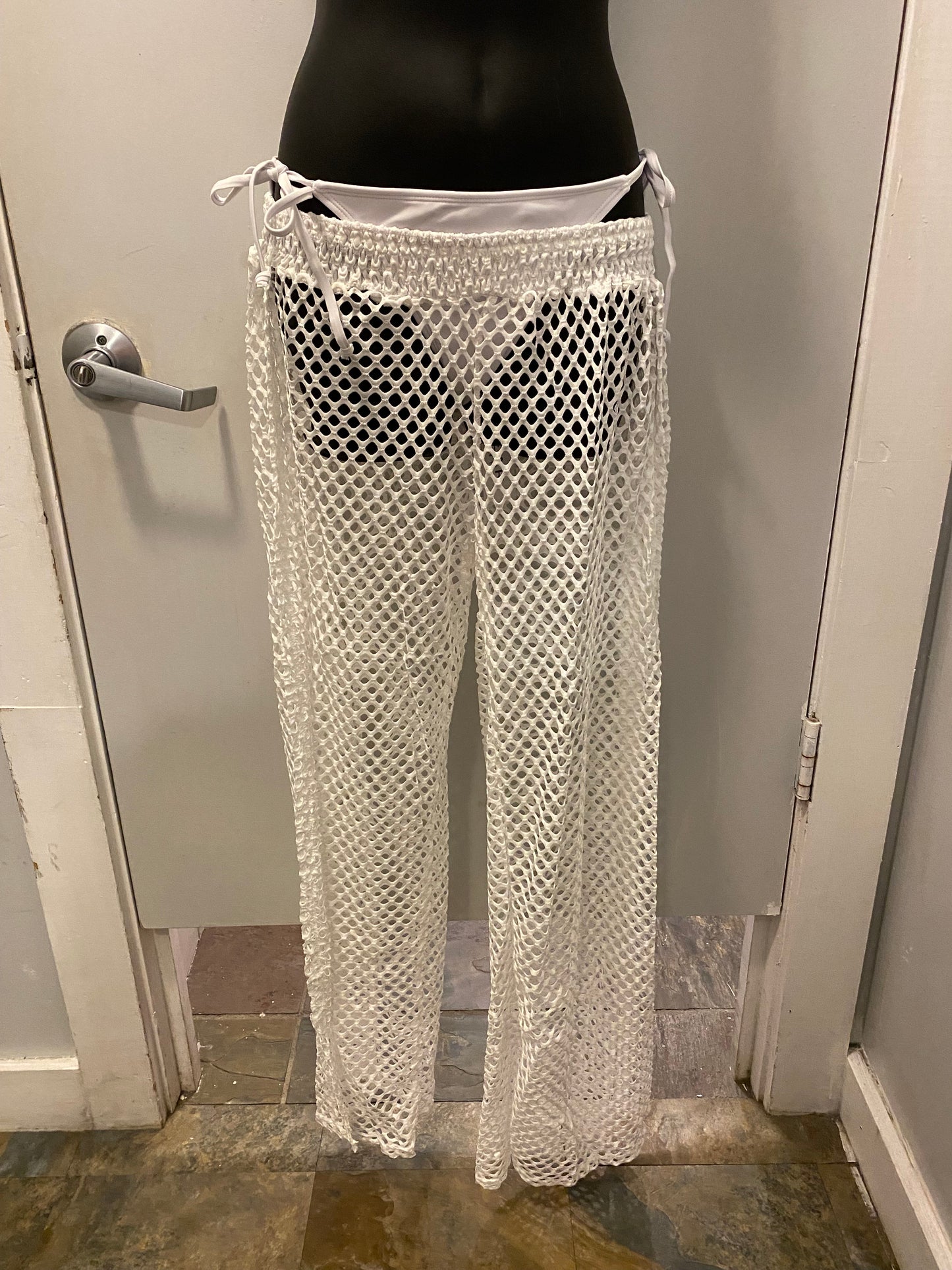 Ingear Fashion's, Women's, Fishnet Open Leg Pant, White XL