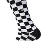 VANS Checkerboard Men's Crew Socks, White/Black, (6.5-9) M US