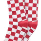 VANS Checkerboard Men's Crew Socks, Red/White, (9.5-13) M US