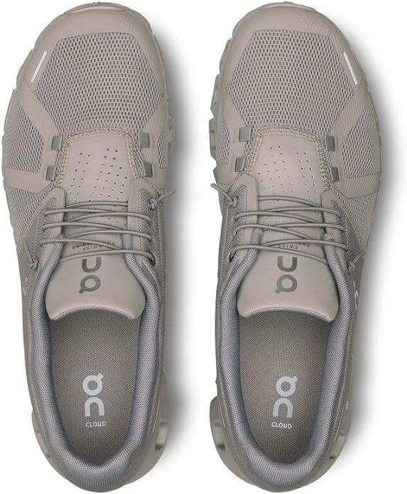 On Men's Cloud 5 Sneakers, Fog/Alloy, 10.5 Medium US