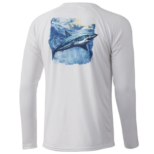 Huk Men's KC Mako Storm Pursuit LS Performance Shirt (Shark)