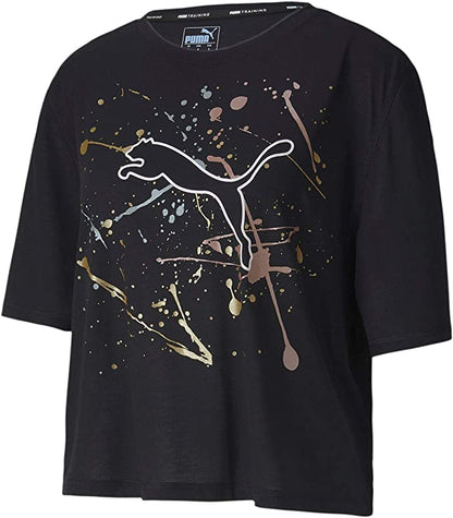 Puma Women's Metal Splash Graphic T-shirt, Puma Black, Medium