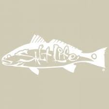 Salt Life Redfish Decal Small White