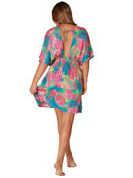 Ingear Fashion's Women's Butterfly Sleeve Dress One Size Lush Leaves