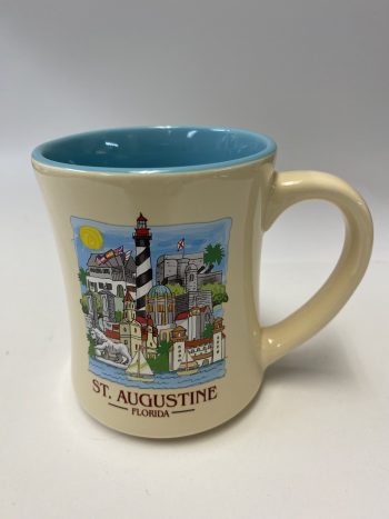 Historic Print and Map,St. Augustine Watercolor Skyline Mug