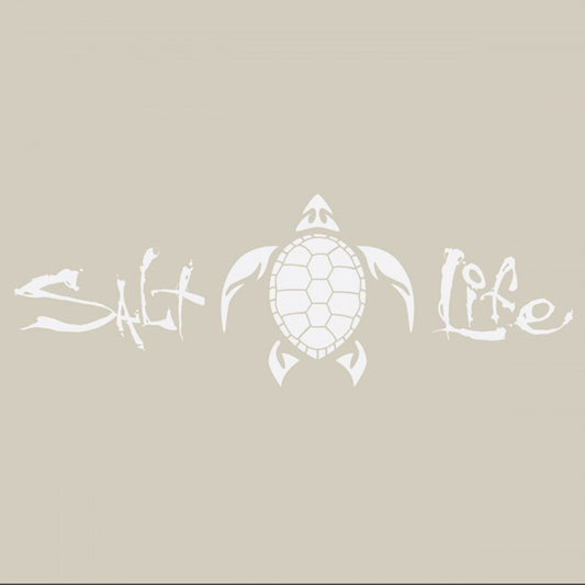 Salt Life Signature Turtle Decal Medium White