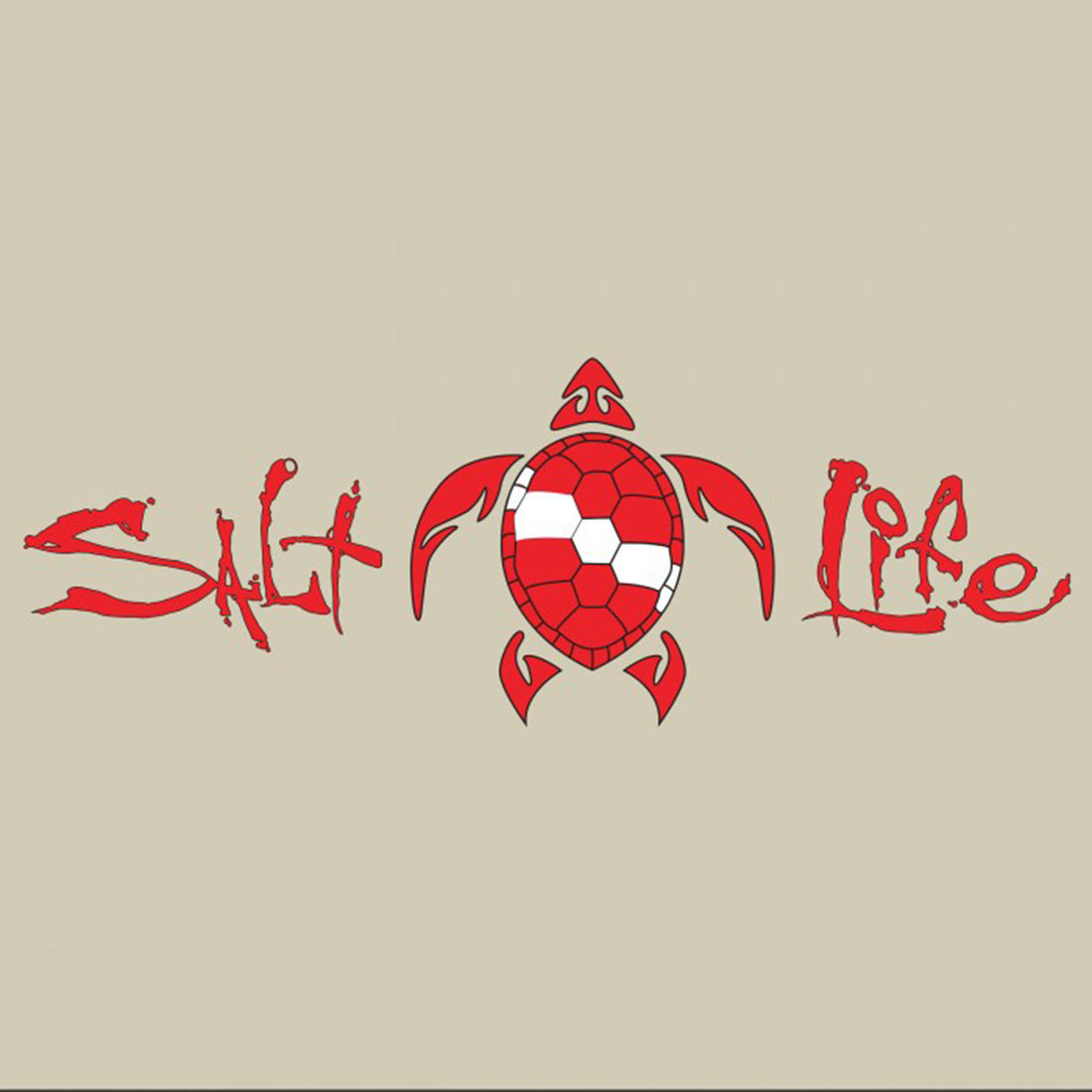 Salt Life Signature Turtle Decal Small Red