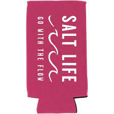 Salt Life The Flow Skinny Can Koozie,Bright Pink