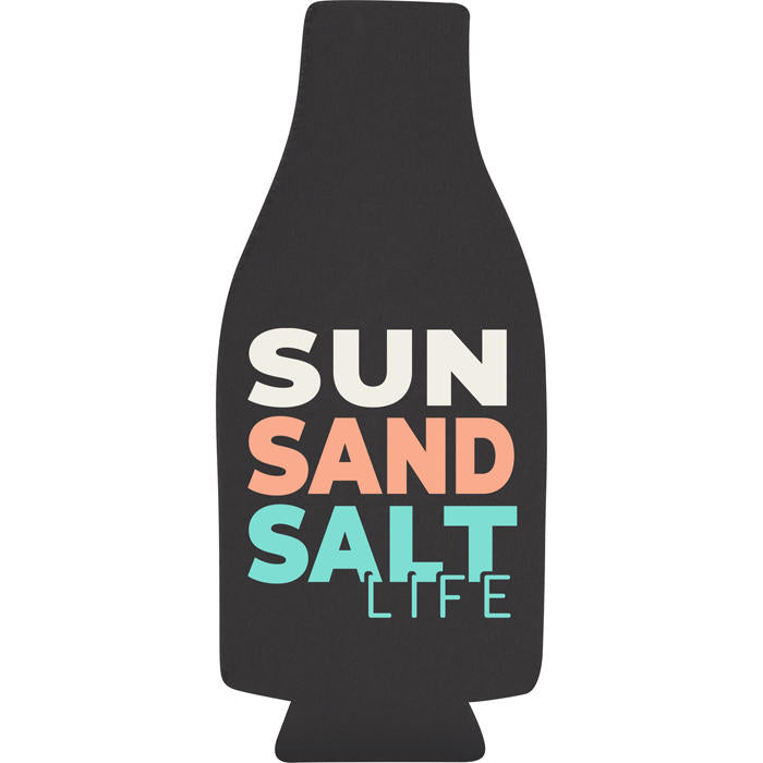Salt Life Sun Sand and Salt Bottle Koozie, Charcoal