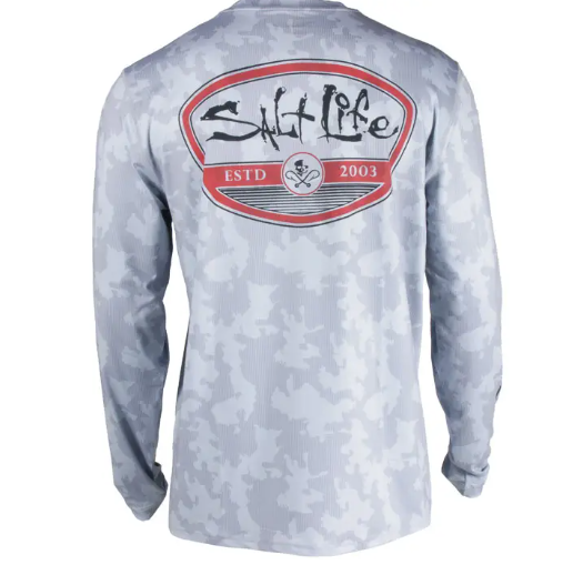 Salt Life Men's CamoX Long Sleeve Performance Pocket Tee