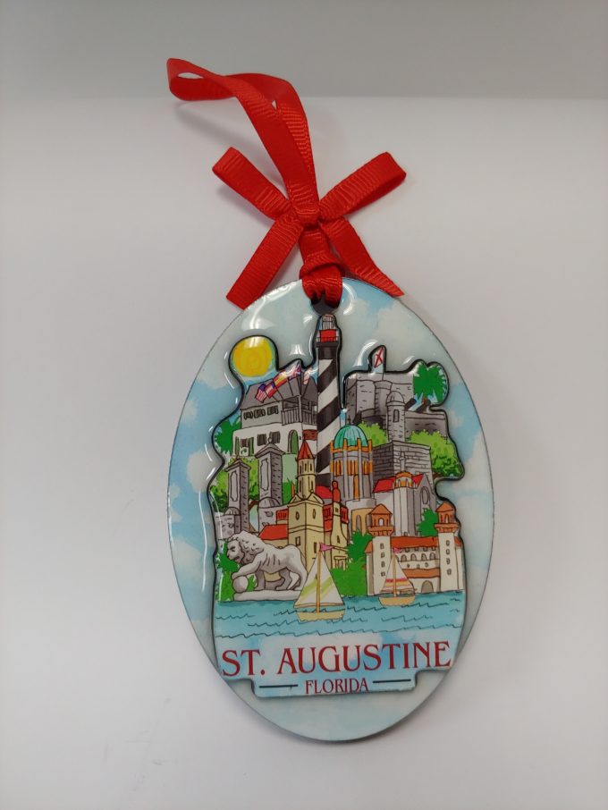 SA Watercolor Skyline Ornament