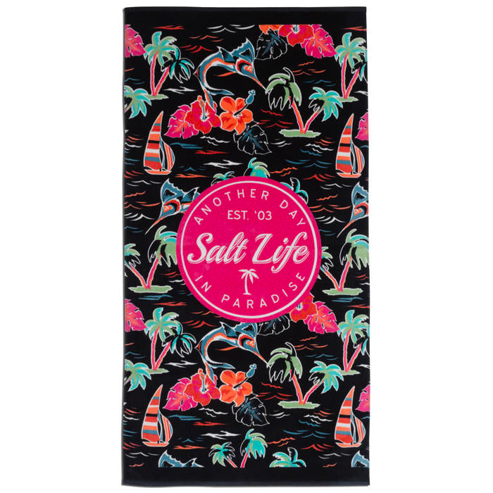 Salt Life Ocean Drift, Towel, Black