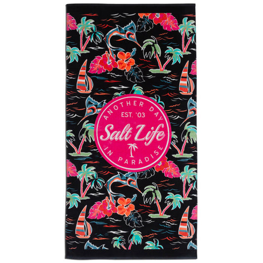 Salt Life Ocean Drift, Towel, Black