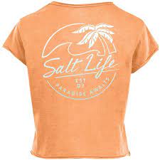 Salt Life Women's Smooth Paradise Boxy Crop Pocket SS Tee,