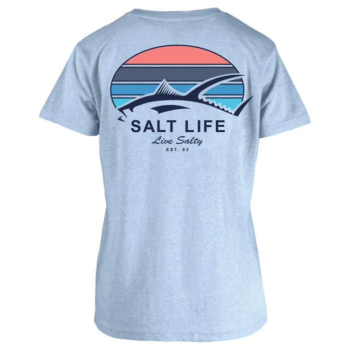 Salt Life, Woman's, Tuna Tribe ,SS, T-Shirt, Blue Fog, S