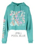 Salt Life Women's, Salty Mind, LS, Ocean Wash Fleece Cropped Hoddie
