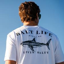 Salt Life Men's Jaws of Steel SLX  SS Tee, White,