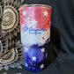 ID SA Souvenir Tumbler Cup With Straw, Shimmer Flag,