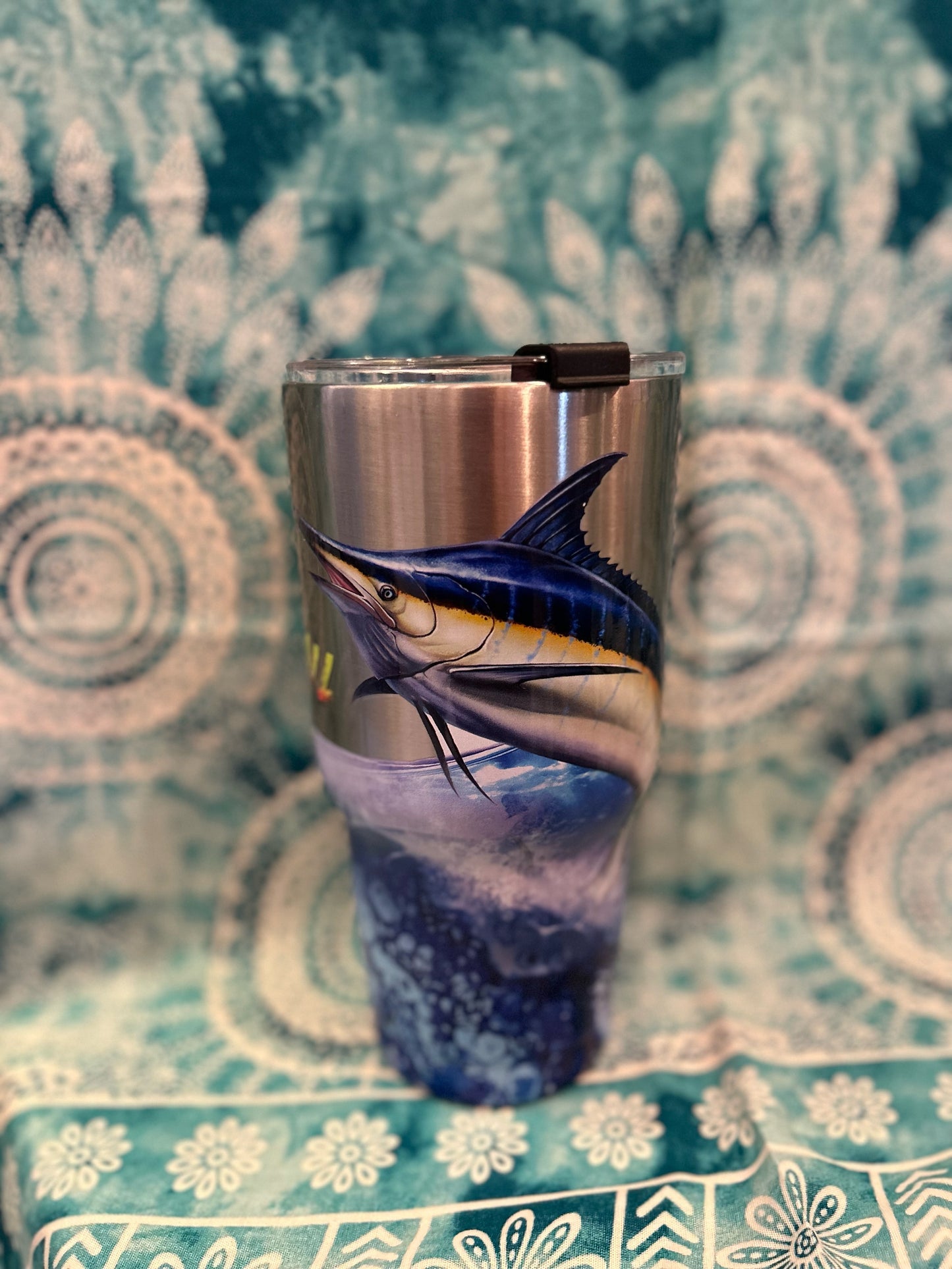 ID SA Souvenir Tumbler Cup With Straw, Fish