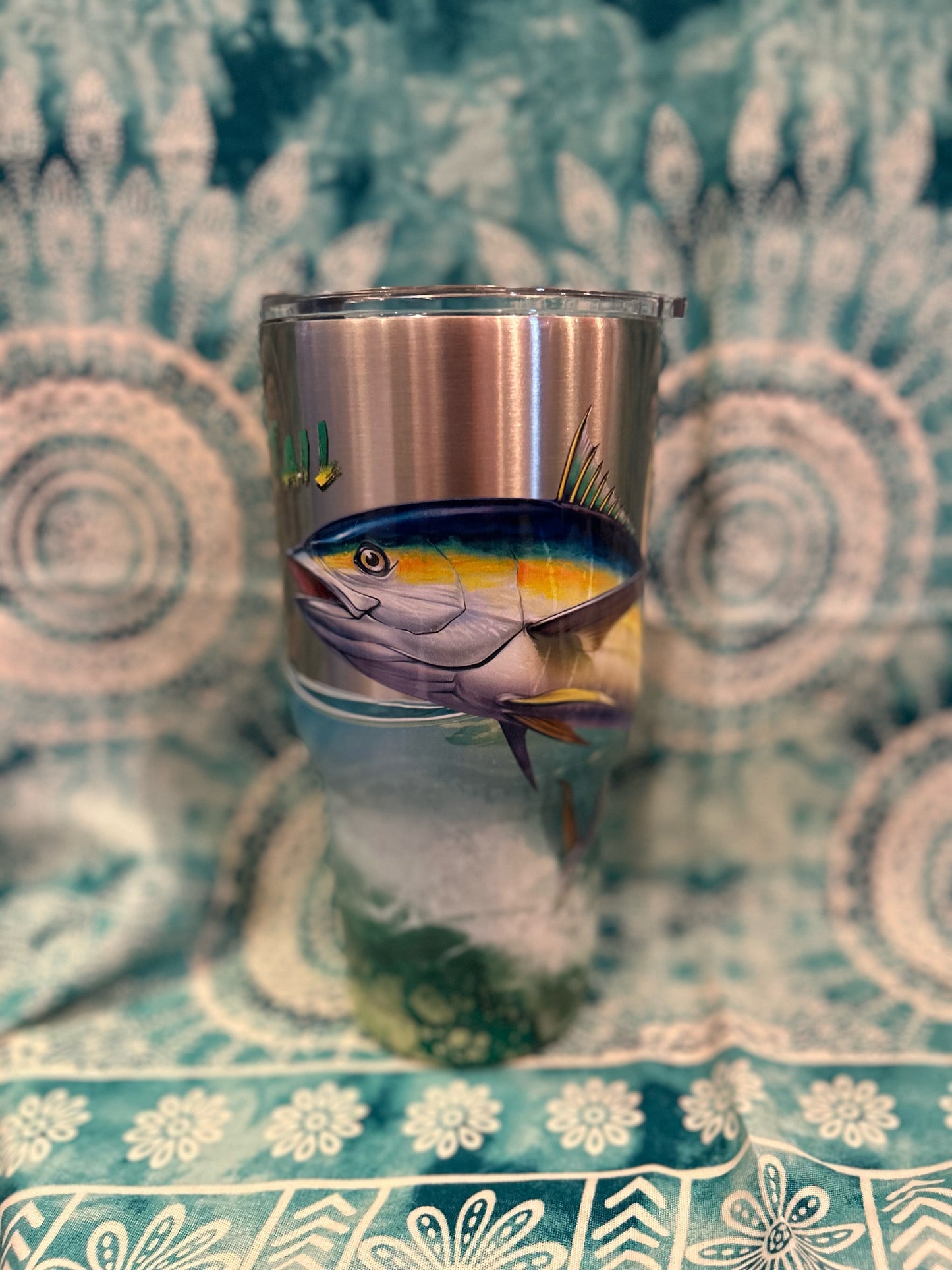 ID SA Souvenir Tumbler Cup With Straw, Fish