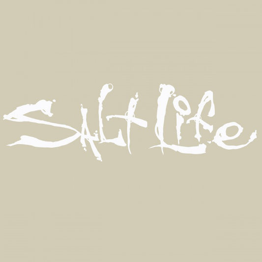 Salt Life Signature Skull and Hooks Decal Medium White