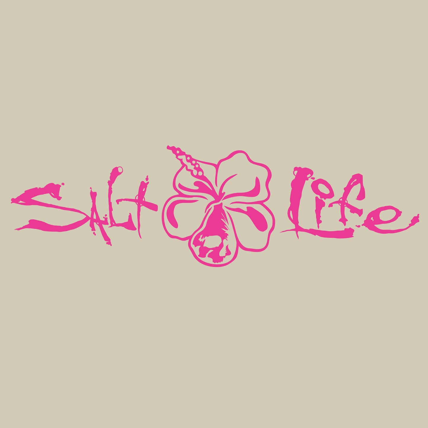 Salt Life Hibiscus Decal Medium Pink