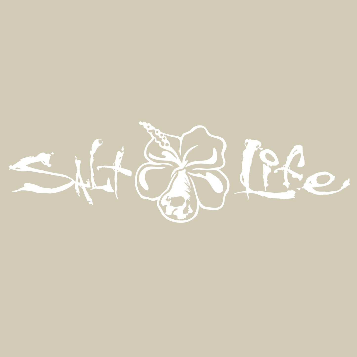 Salt Life Hibiscus Decal Medium White