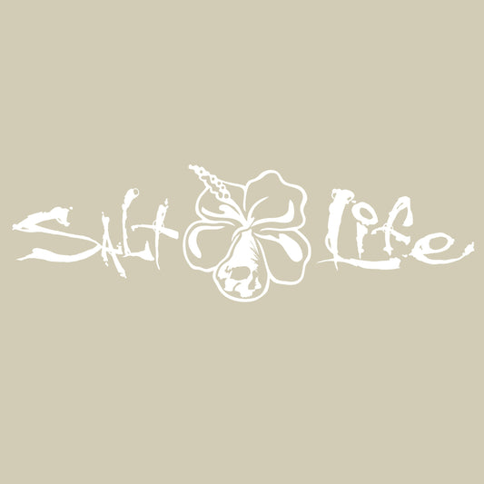 Salt Life Hibiscus Decal Medium White