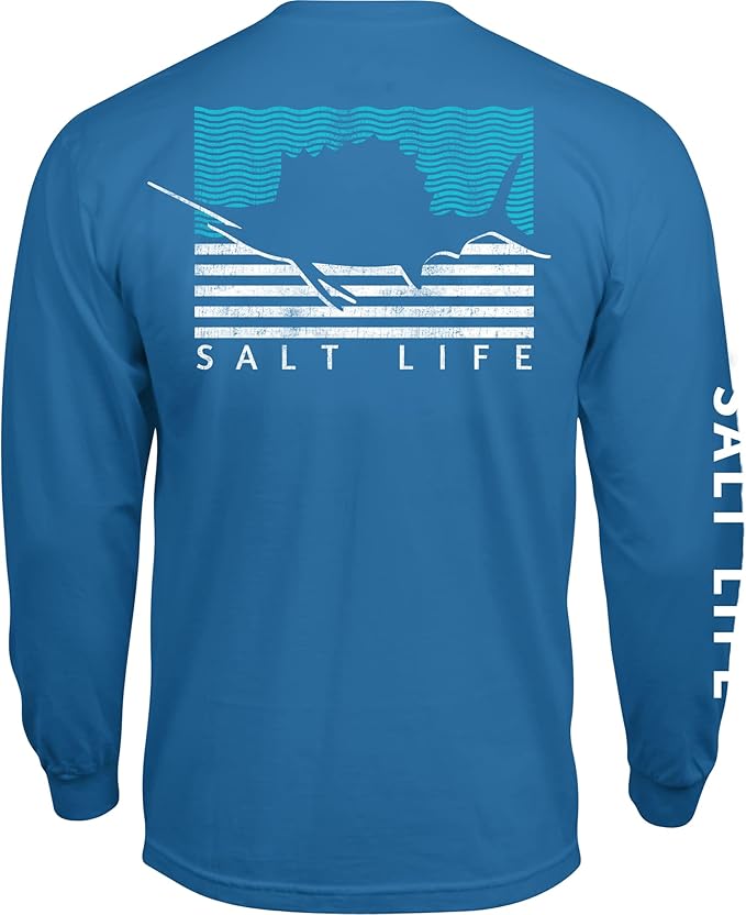Salt life Sailing Flags Long Sleeve Pocket Tee