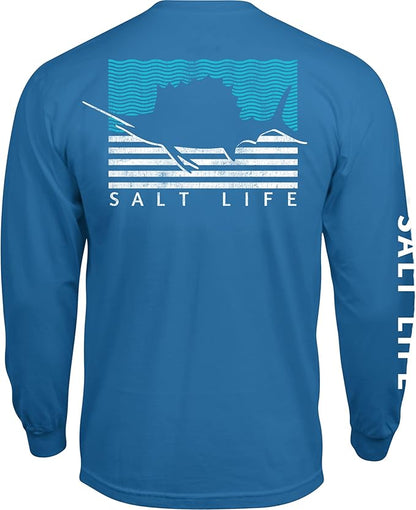 Salt life Sailing Flags Long Sleeve Pocket Tee